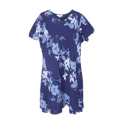 Navy Plus Floral Midi Dress
