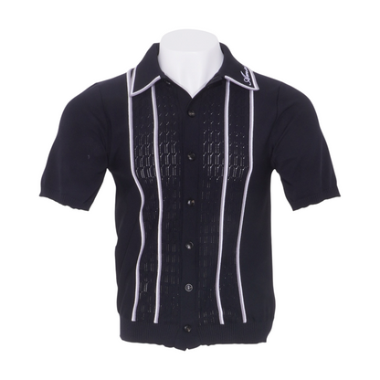 Black Script Stripe Shirt