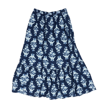 Navy Floral Midi Skirt