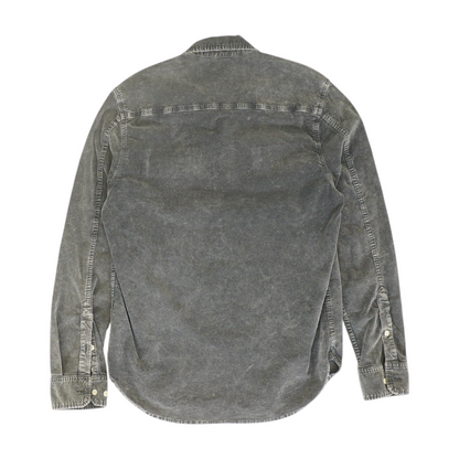 Gray Solid Long Sleeve Button Down