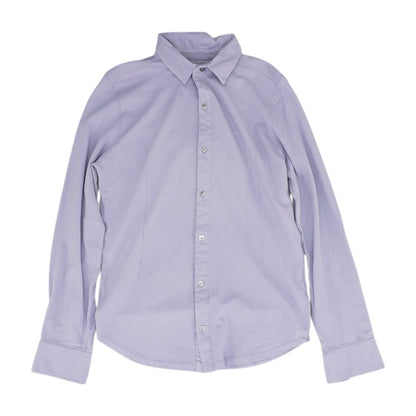Purple Solid Long Sleeve Button Down