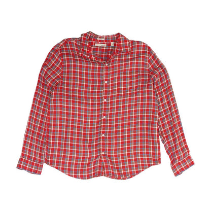 Red Plaid Long Sleeve Button Down