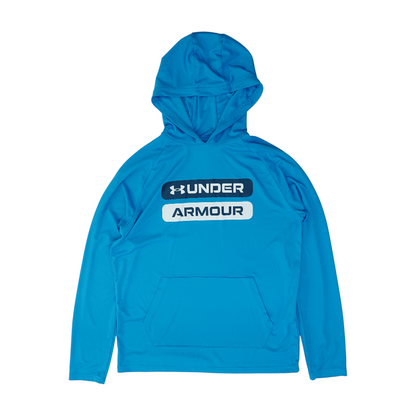 Blue Solid Hoodie Pullover