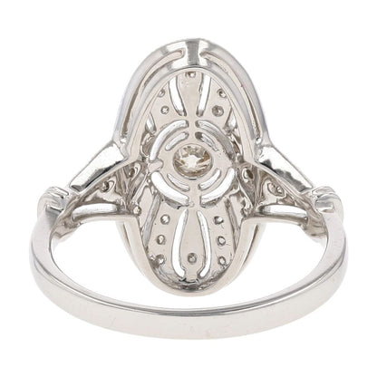 1/3 Ct 14K White Gold Diamond Modern Deco Style Engagement Ring