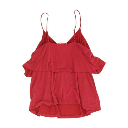Red Solid Sleeveless Blouse