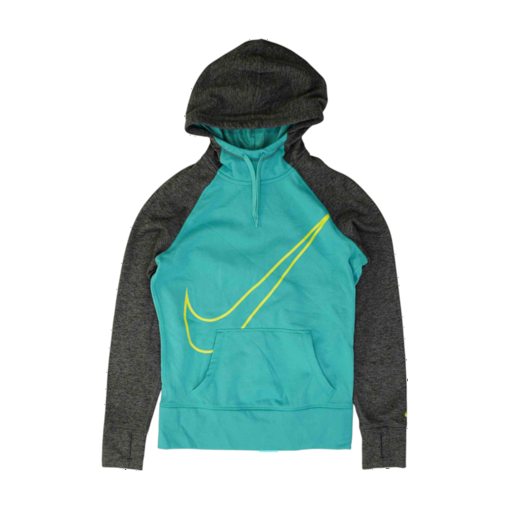 Turquoise Solid Hoodie Pullover