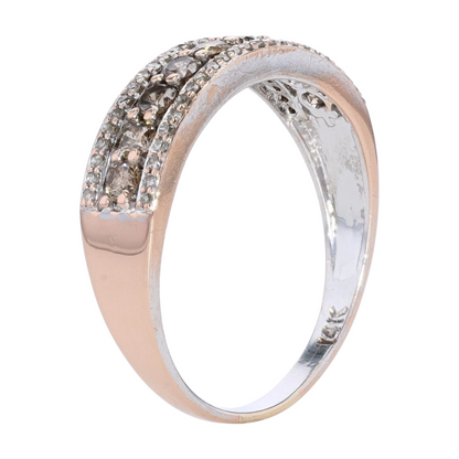 7/8 ctw Two-Tone Gold Diamond Band Ring
