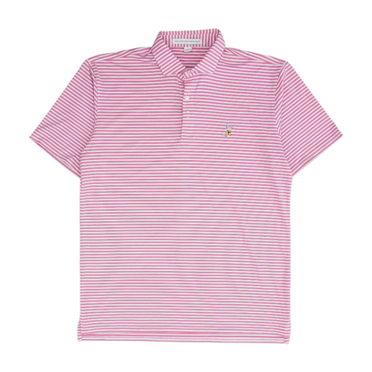 Pink Striped Short Sleeve Polo