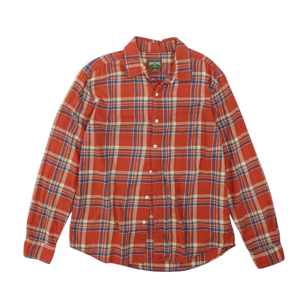 Red Plaid Long Sleeve Button Down