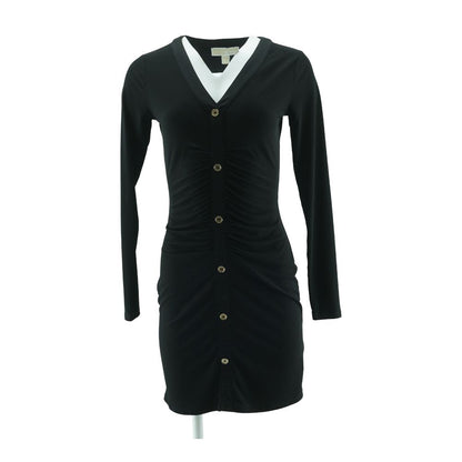 Black Solid Midi Dress