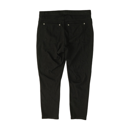 Black Solid Active Capris