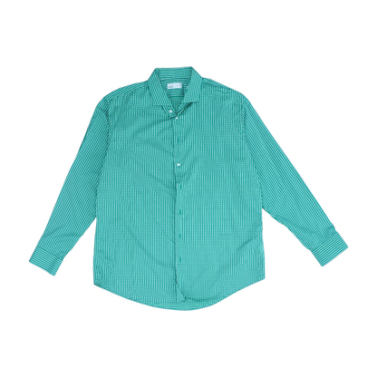 Green Plaid Long Sleeve Button Down