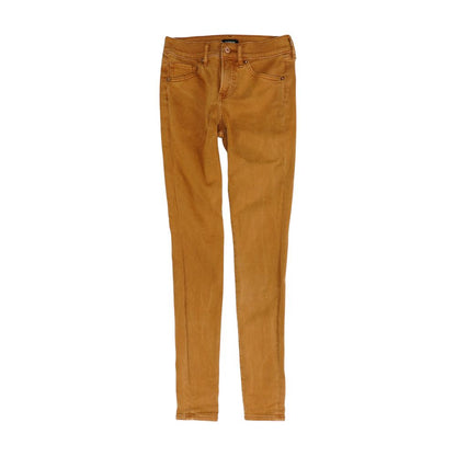 Rust Solid Mid Rise Skinny Leg Jeans
