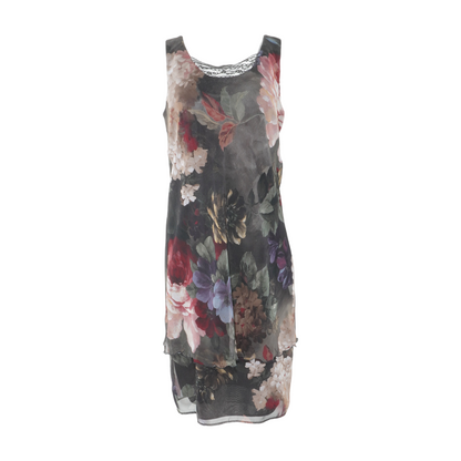 Vintage Black Floral Mini Dress