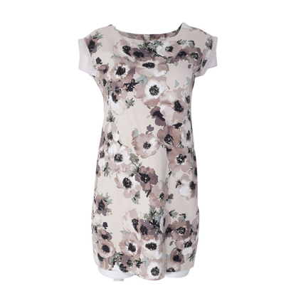 Beige Petite Floral Mini Dress