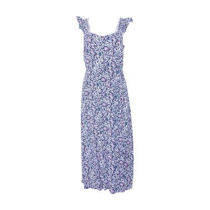 Navy Print Midi Dress