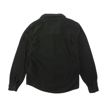 Black Solid Flannel Button Down