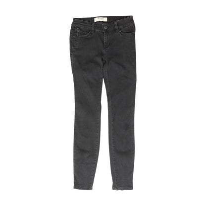 Black Solid High Rise Skinny Leg Jeans