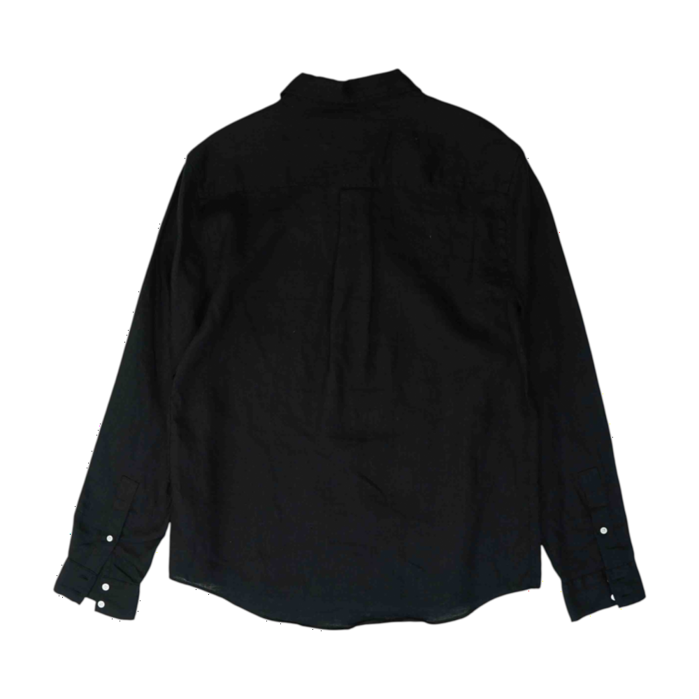 Black Solid Long Sleeve Button Down