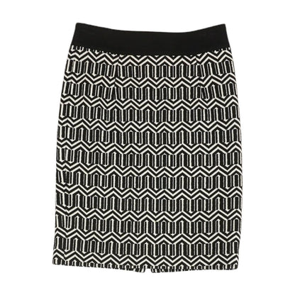 Black Geometric Midi Skirt