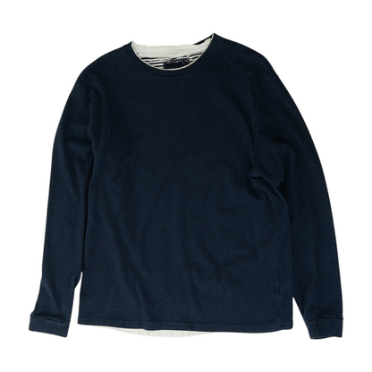 Navy Solid Pullover Sweater