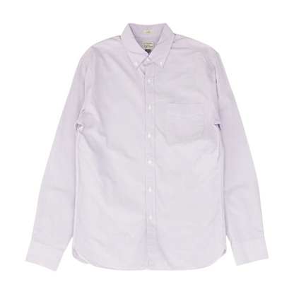 Purple Solid Long Sleeve Button Down