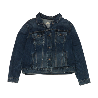 Blue Solid Denim Jacket