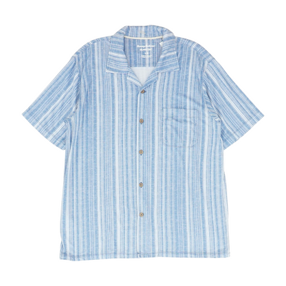 Blue Striped Short Sleeve Button Down