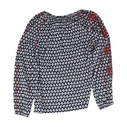 Navy Floral Long Sleeve Blouse
