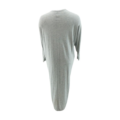 Gray Solid Cardigan Sweater