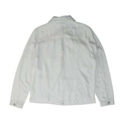 White Solid Denim Jacket