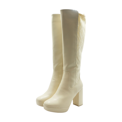 Ivory Knee-High Boots