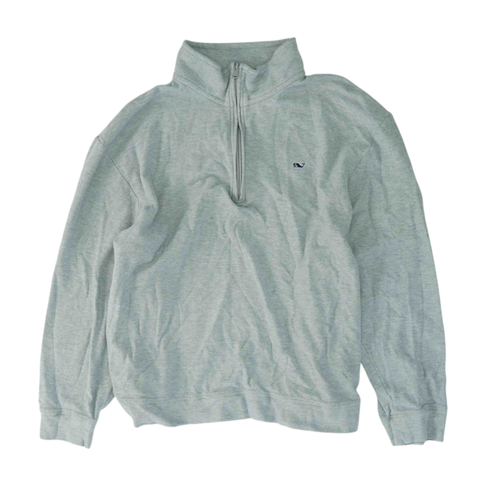 Gray Solid 1/4 Zip Pullover