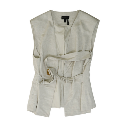 Beige Solid Blazer