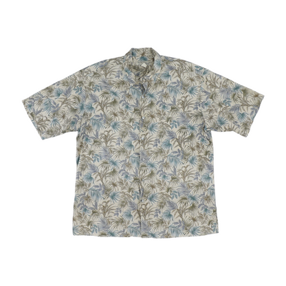 Beige Tropical Short Sleeve Button Down