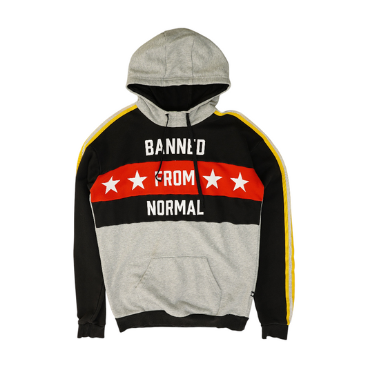 Black Color Block Hoodie Pullover