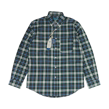 Green Check Long Sleeve Button Down