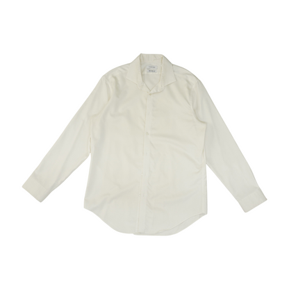Ivory Solid Long Sleeve Button Down