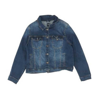 Navy Solid Denim Jacket