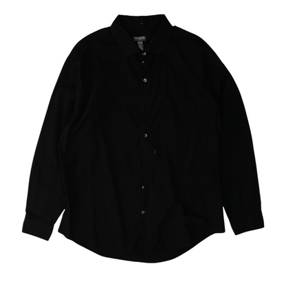 Black Solid Long Sleeve Button Down