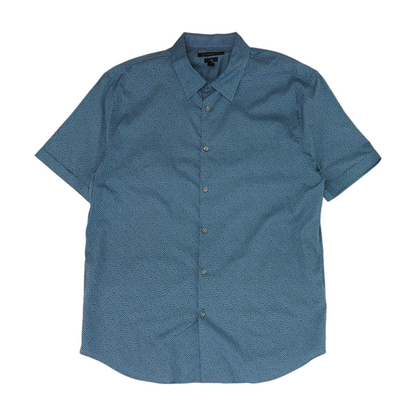 Blue Print Short Sleeve Button Down