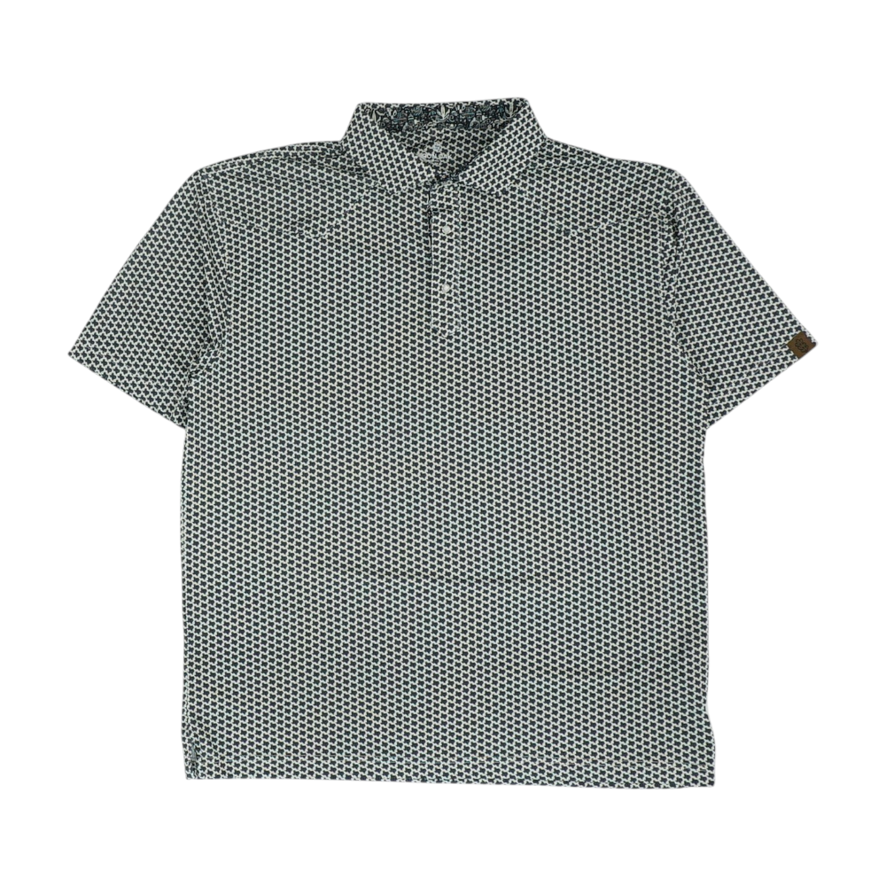 Beige Print Short Sleeve Polo