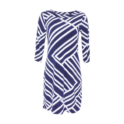Navy Print Mini Dress