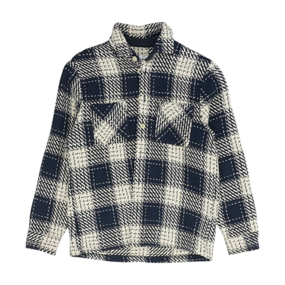 Navy Check Flannel Button Down