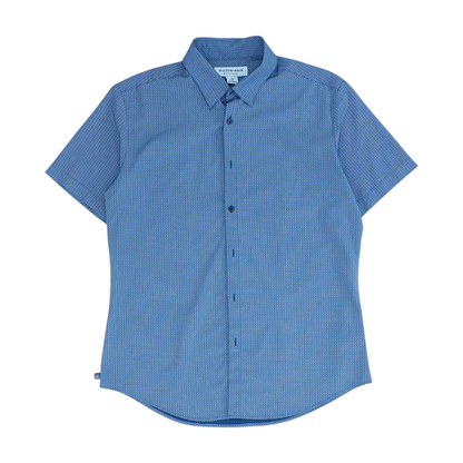 Navy Polka Dot Short Sleeve Button Down