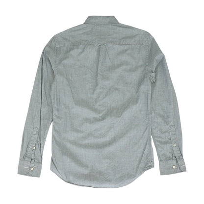 Gray Solid Long Sleeve Button Down
