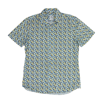 Multi Abstract Short Sleeve Button Down