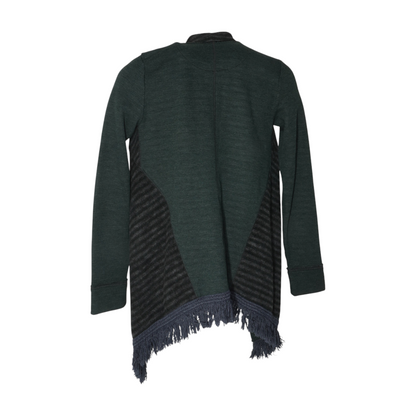 Green Color Block Cardigan Sweater