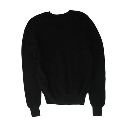 Black Solid Pullover Sweater