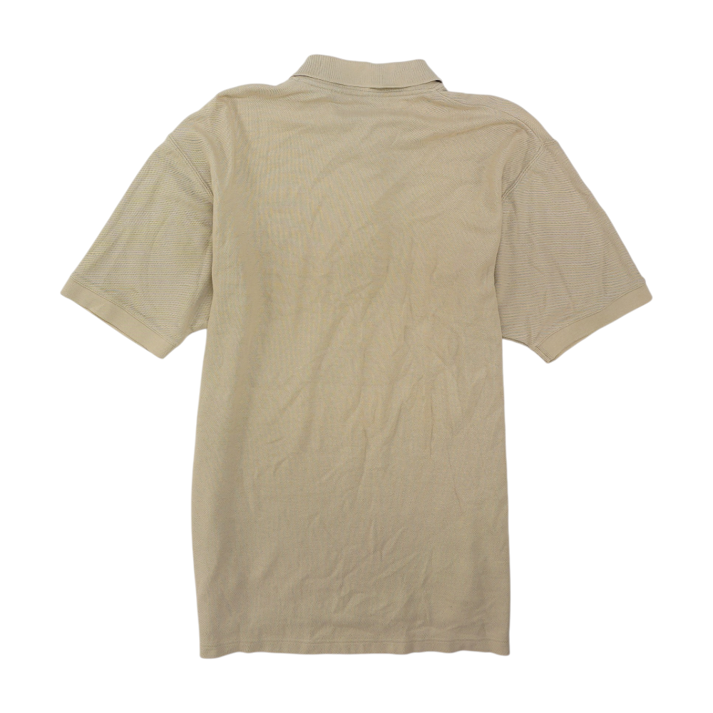 Beige Solid Short Sleeve Polo